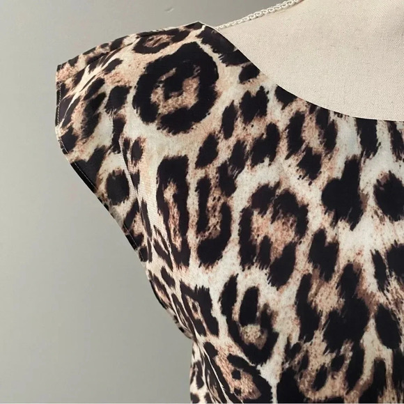 Alice + Olivia Leopard Print Open Back Mini Dress XS Blouson Party Cocktail - Picture 3 of 16